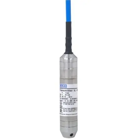 WIKA IL-10 Füllstandssensor Pegelmesser mit 1.5 m Kabel Kabel-Montage Edelstahl, IECEx/ATEX Zulassung bis 0.1 bar