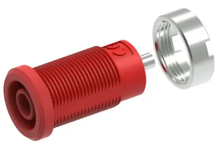 Produktfoto 1 von Electro PJP 4 mm Buchse Rot Buchse für Laborstecker, Kontakt Vernickelt, 1kV 25A Stecker