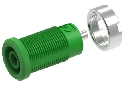 Produktfoto 1 von Electro PJP 4 mm Buchse Grün Buchse für Laborstecker, Kontakt Vernickelt, 1kV 25A Stecker