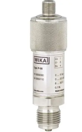 Produktfoto 1 von WIKA P-30 Überdruck Drucksensor 0 bar, 2-adrig, 4 bis 20 mA 6 bar