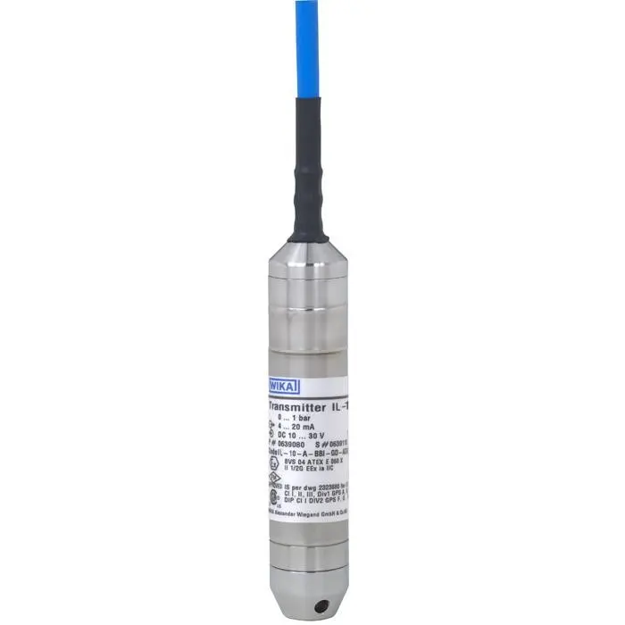 Produktfoto 1 von WIKA IL-10 Füllstandssensor Pegelmesser mit 10 m Kabel Kabel, IECEx/ATEX Zulassung