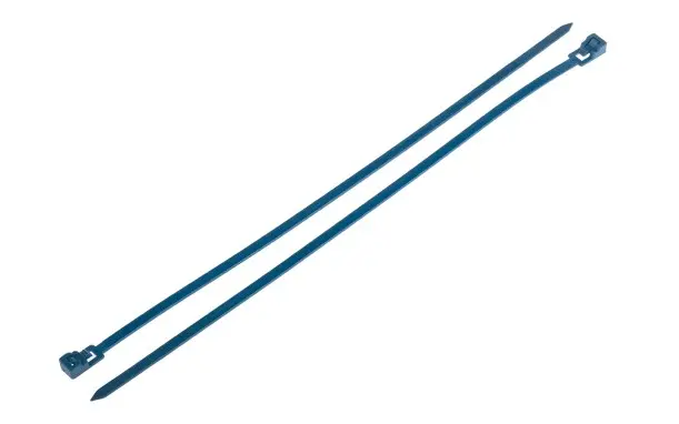 Produktfoto 1 von RS PRO Nylon, Metall-detektierbar Kabelbinder Lösbar Blau 4.5 mm x 250 mm