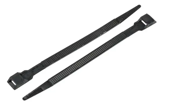 Produktfoto 1 von RS PRO Nylon 6.6 Kabelbinder Doppelverriegelung Schwarz 9 mm x 265 mm