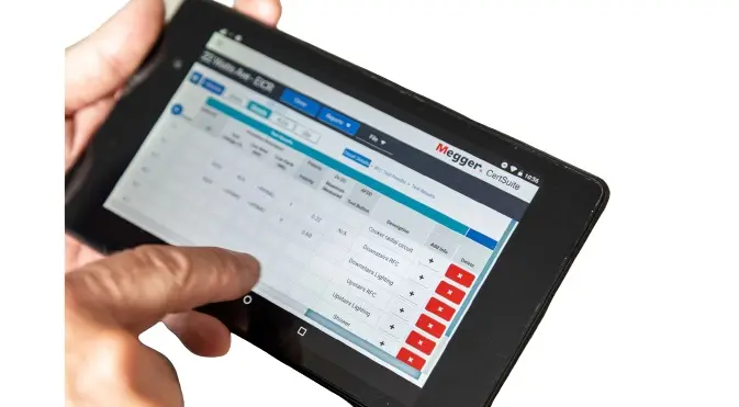 Produktfoto 1 von Megger Software für die Zertifizierung von Elektroinstallationen für Android- oder iOS-Smartphones