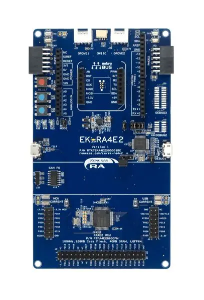 Produktfoto 1 von Renesas Electronics Evaluierungskit EK-RA4E2 MCU, Evaluierungskit Evaluierungskit ARM-Kortex RA RA4E2