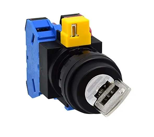 Idec Schlüsselschalter Federrückstellung 12-Positionen 1NO 10A mit Schlüsselabziehsperre Flach IP20, IP65