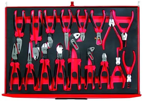 Produktfoto 1 von Teng Tools Zangensatz abgewinkelt, flach 17 Stk. Zangensatz