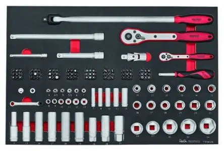 Produktfoto 1 von Teng Tools Steckschlüsselsatz 1/2 in, 1/4 in Sechskant 6-Kant 4 to 34 mm 126-teilig
