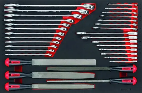 Produktfoto 1 von Teng Tools Schraubenschlüsselsatz Schraubenschlüssel und Feile CrV-Stahl, 32-teilig