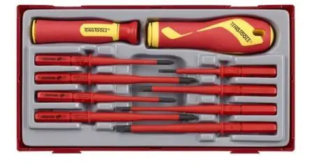 Produktfoto 1 von Teng Tools Geschlitzt, Phillips Isolierter Schraubendreher-Klingensatz Tt1, 10-teilig