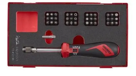 Produktfoto 1 von Teng Tools Drehmomentschraubendreher Drehmoment-Schraubendrehersatz, Schaum 1/4 in 25 mm, Länge 25 mm, 38-teilig