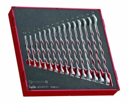 Produktfoto 1 von Teng Tools Schraubenschlüsselsatz Ring-Maulschlüssel CrV-Stahl, 15-teilig