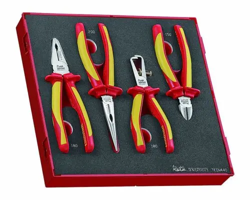 Produktfoto 1 von Teng Tools Zangensatz abgewinkelt, flach 4 Stk. Zangensatz