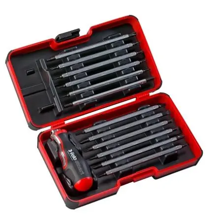 Produktfoto 1 von Felo Werkzeugbox Schwarz, Rot, L. 230 mm B. 130mm H. 56 mm, Ratsche