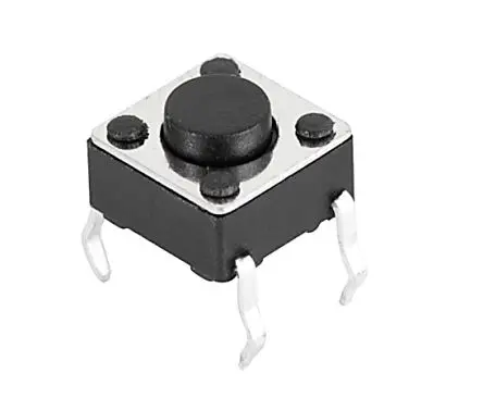 Produktfoto 1 von Schurter IP40 Taster 1-poliger Schließer - Schließer Taste, Leiterplatten-Anschlussklemme 50mA Aus-Momentan 7 mm Schwarz