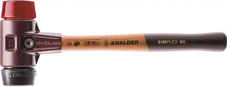 Produktfoto 1 von Halder Gummi Schonhammer, Gusseisen Schlagflächen austauschbar 640 g, Ø 40 mm