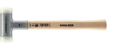 Halder Nylon Schonhammer, Stahl Schlagflächen austauschbar 715 g, Ø 40 mm