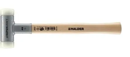Halder Nylon Schonhammer, Stahl Schlagflächen austauschbar 715 g, Ø 40 mm