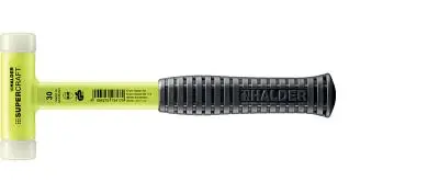 Produktfoto 1 von Halder Nylon Schonhammer, Stahl Schlagflächen austauschbar 585 g, Ø 30 mm
