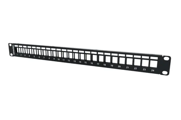 Produktfoto 1 von HellermannTyton Connectivity HTC Serie Patchfeld 24 Anschl. RJ45 Abgeschirmt, 1 U, Schwarz