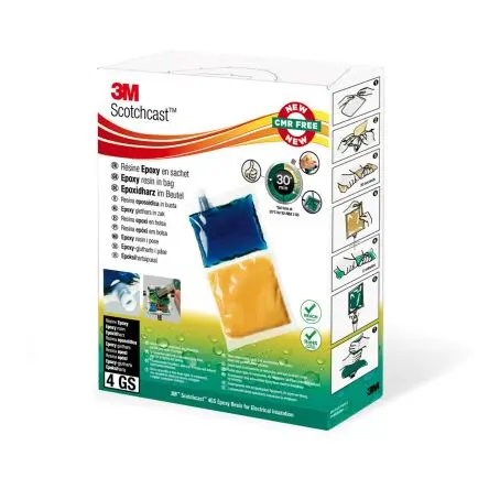 Produktfoto 1 von 3M Scotchcast Resin 4 GS Epoxidharz-Kleber Gelb, Blau für Metall, Kunststoff, Rahmenklemme 90 ml