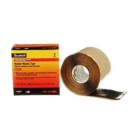 Produktfoto 1 von 3M Scotch Rubber Mastic Tape 2228 Ethylen-Propylen-Gummi Isolierband Schwarz,  Stärke  1.65 mm x 50.8mm x 3 m, 90 °C bis