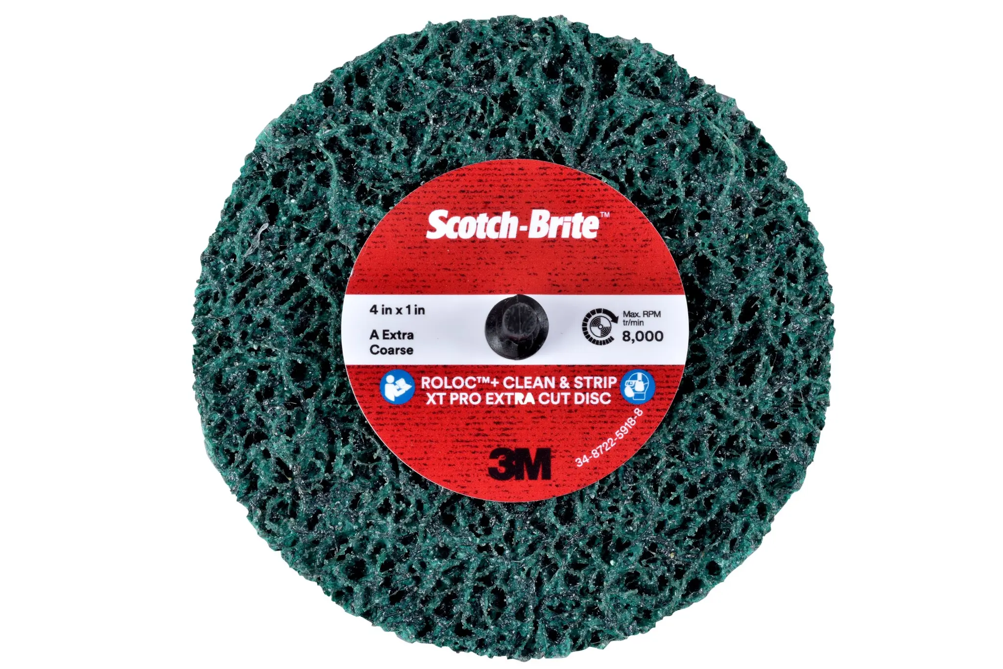 Produktfoto 1 von 3M Scotch Brite Roloc Aluminiumbeschichtet Ø 150 mm Harz / Stärke 6 mm, Korngröße 6 Extra Grob