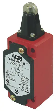 Produktfoto 1 von RS PRO SN6 Endschalter, Rollenstößel 1 Schließer/1 Öffner, IP67, Zinkdruckguss 600V ac 10A