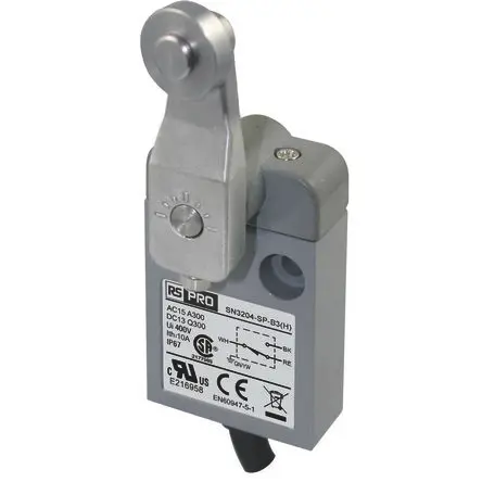 Produktfoto 1 von RS PRO SN32 Endschalter, Rollen 1 Schließer/1 Öffner, IP67, Zinklegierung 300V ac 10A