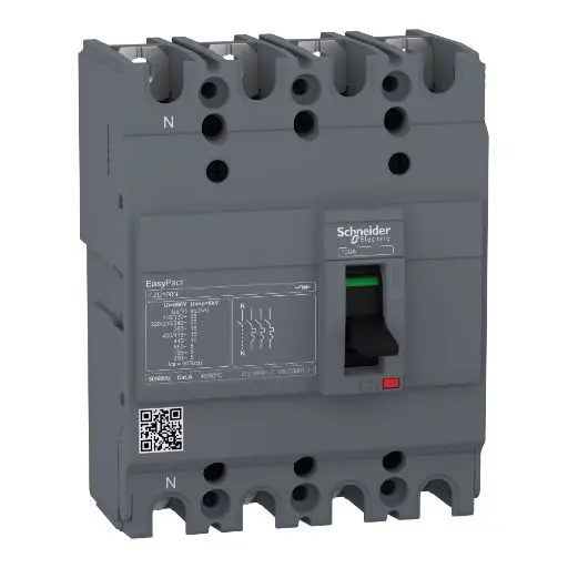 Produktfoto 1 von Schneider Electric EasyPact EZC250N, Kompaktschutzschalter 4-polig, 75 A Feststehend / Abschaltvermögen 15 kA 550 V ac