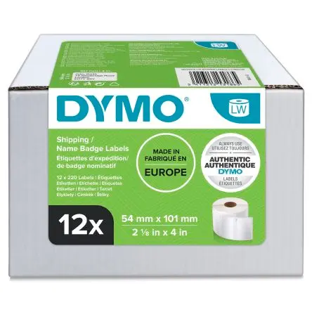 Produktfoto 1 von Dymo Etikett B. 101 mm 220 Per Roll auf Weiß 54 mm Schwarz Kunststoff, Papier