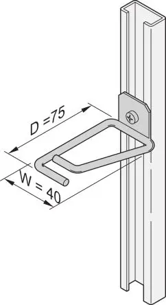 Produktfoto 1 von nVent SCHROFF Kabelhaken Stahl, für Kabel 20118 75 mm 40mm