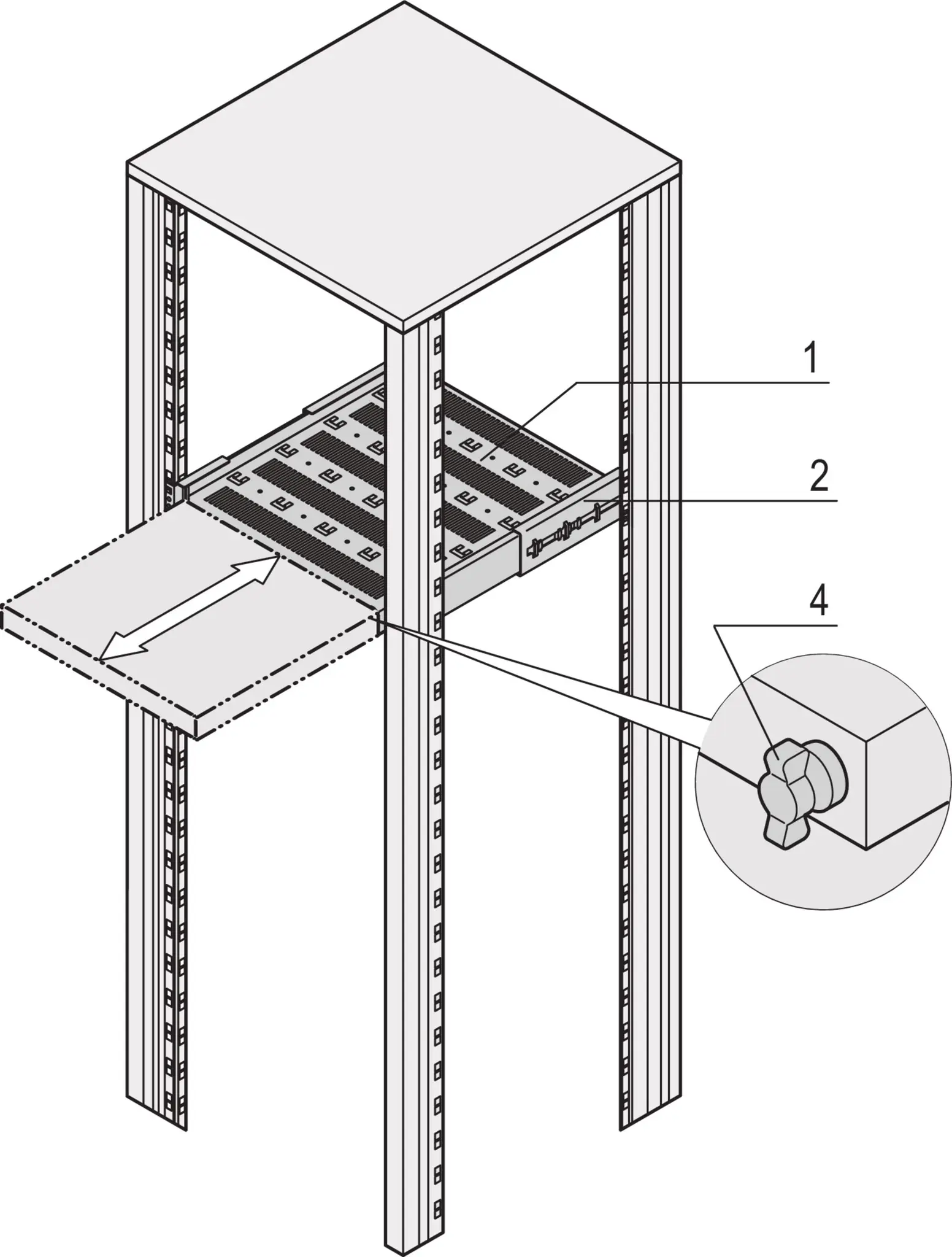 Produktfoto 1 von nVent SCHROFF Novastar Ablagefach, Stahl x 682 mm