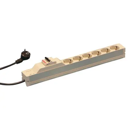 Produktfoto 1 von nVent SCHROFF 60110 Stromverteilungseinheit Steckdosenleiste, 6-fach 16A, 438.5mm Kabel, 230V