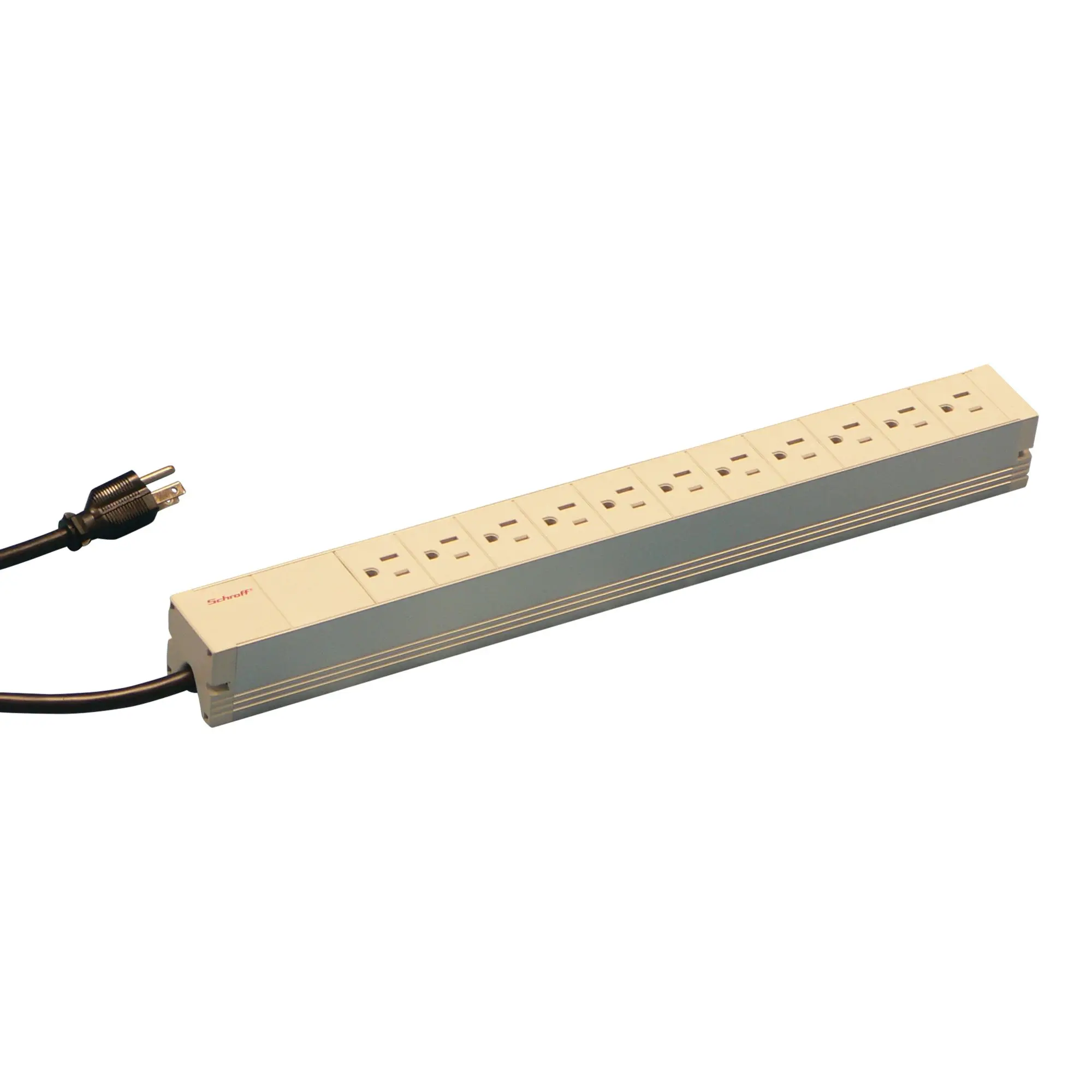 Produktfoto 1 von nVent SCHROFF 60110 Stromverteilungseinheit Steckdosenleiste, 11-fach 15A, 438.5mm Kabel, 115 V