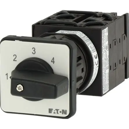 Produktfoto 1 von Eaton T0 Nockenschalter 20 A, 3-phasig, 5-Stufen Handkipphebel Schraube, 45 °-Wurfwinkel