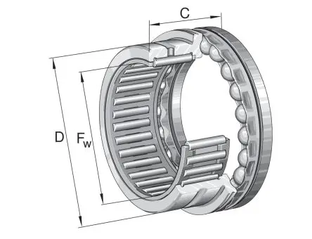 Produktfoto 1 von INA Rollenlager Nadellager, Axialkugel 50000 N NKX..-Z / Außen-Ø 85 mm Außen-ø 92000 N 2400U/min, Innen-Ø 70 mm, Breite