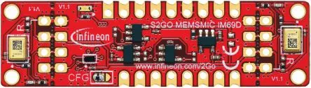 Produktfoto 1 von Infineon IM69D130 S2GOMEMSMICIM69DTOBO1, Evaluierungsplatine Entwicklungstool Sensor, Mikrofonsensor für IM69D130 Modul