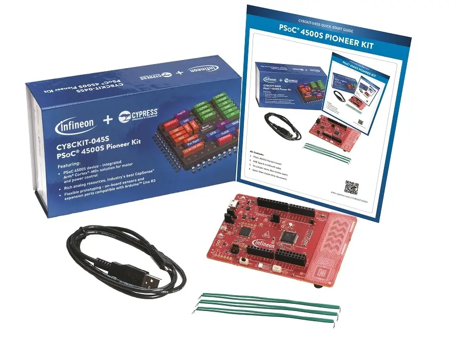 Produktfoto 1 von Infineon Evaluierungsplatine Entwicklungsboard, Pioneer-Kit Evaluierungsplatine PSoC CY8CKIT CY8C4548AZI-S485