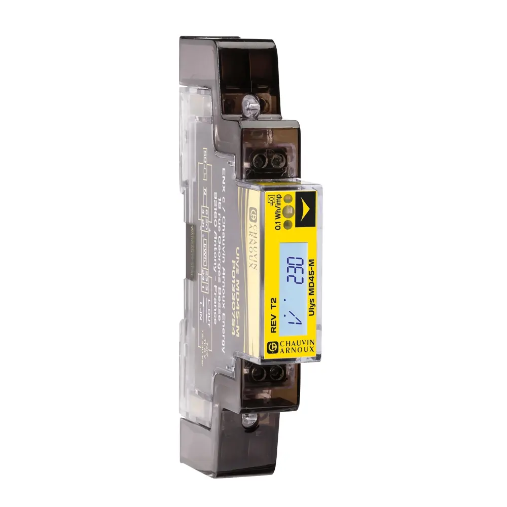 Chauvin Arnoux Energy ULYS Energiemessgerät LCD 117 mm x 17.5 mm 1-phasig, 6-stellig / 1-phasig Impulsausgang
