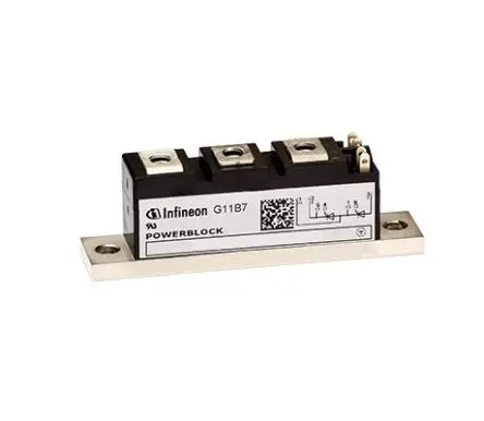 Produktfoto 1 von Infineon Thyristormodul 102 A 1400 V, Gate-Trigger 120 mA 1800 A 1.73 V BG-PB20-1