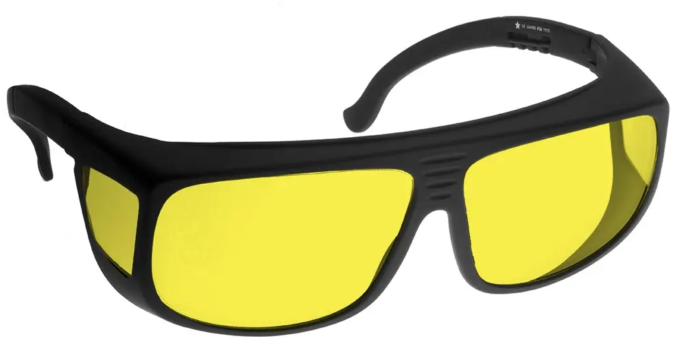 Produktfoto 1 von Global Laser 1997-02 Sicherheitsbrille Linse Gelb Schlagfest Schwarz Azetat