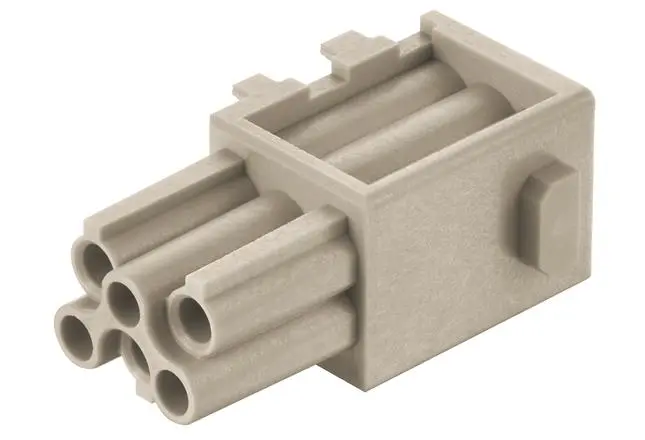 Produktfoto 1 von HARTING Han-Modular, Han-Domino Schwere Steckverbinder Cube für Crimpverbinder, Buchse 6-polig, 250 V / 10A,