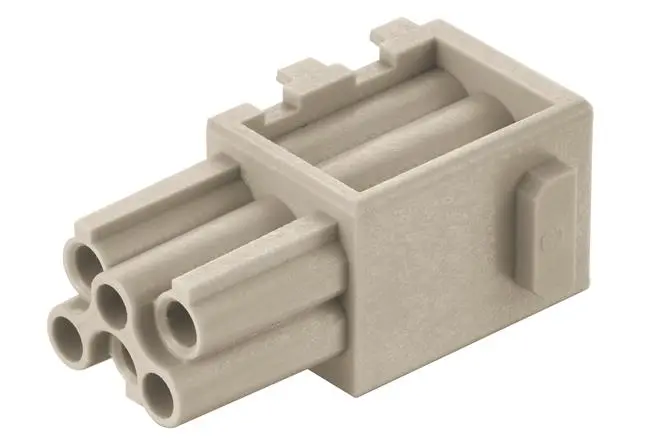 Produktfoto 1 von HARTING Han-Modular, Han-Domino Schwere Steckverbinder Cube für Crimpverbinder, Buchse 6-polig, 250 V / 10A,