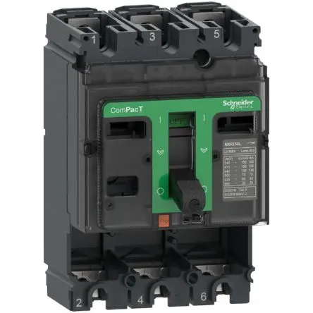 Produktfoto 1 von Schneider Electric ComPact ComPacT NSX, Kompaktschutzschalter 3-polig, 250A / Abschaltvermögen 50 kA 690V ac