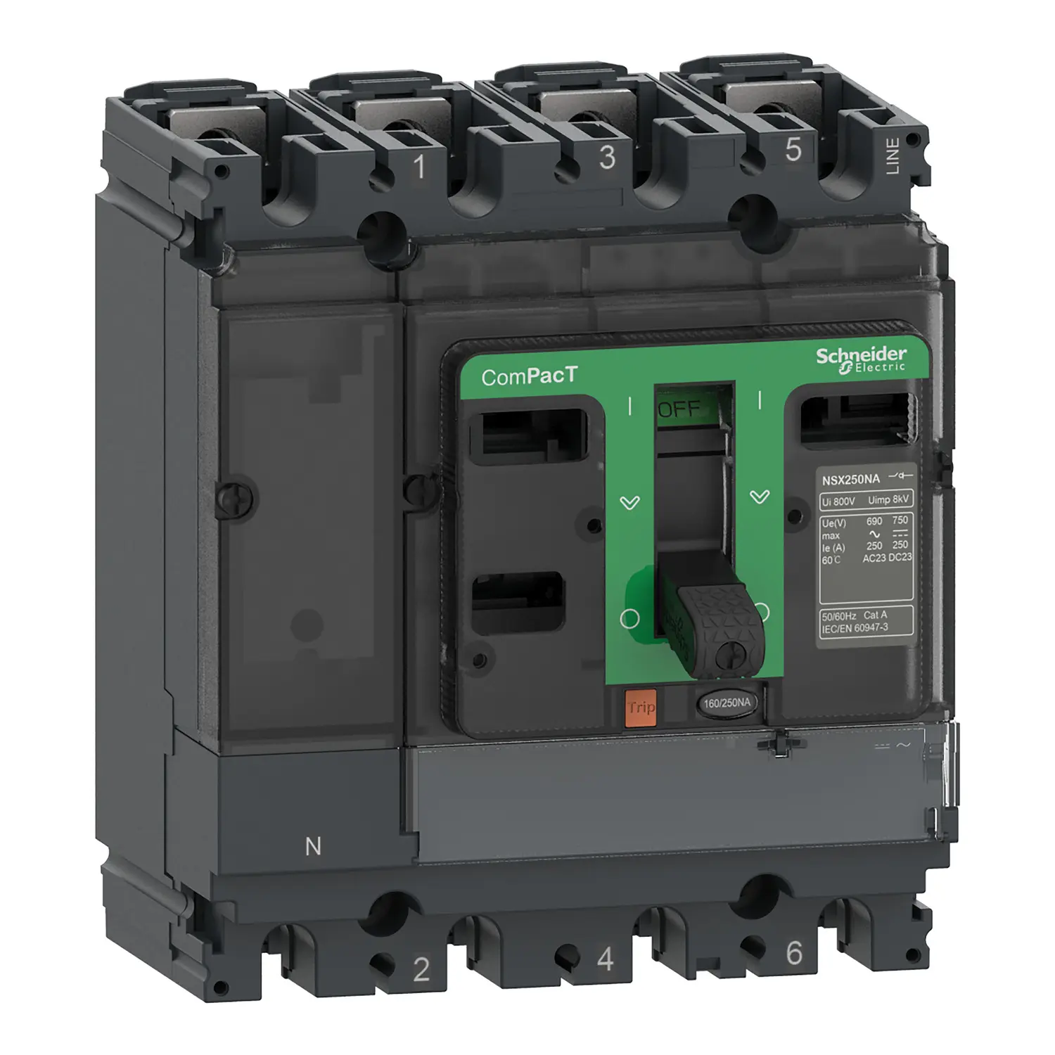 Produktfoto 1 von Schneider Electric NSX250NA Trennschalter / 4-polig 250 A 250 A Umschlossen