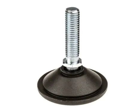 Produktfoto 1 von Nu-Tech Engineering Verstellbarer Fuß M10 bis 500 kg x 38 mm, bis 10° neigbar Polyamidverstärktes Nylon, Ø 50 mm x 61 mm