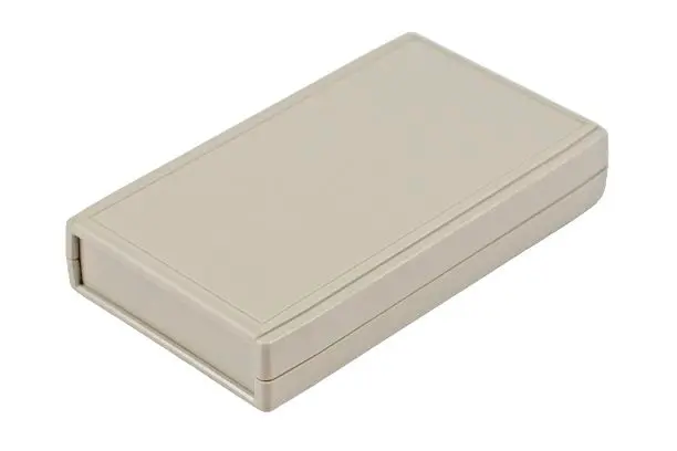 Produktfoto 1 von Hammond Serie RH Tragbares Gehäuse, Kunststoff, 80 mm Eingebautes Batteriefach, 145 mm, H. 25 mm, Hellgrau