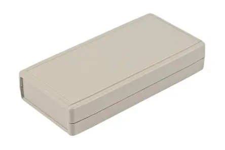 Produktfoto 1 von Hammond Serie RH Tragbares Gehäuse, Kunststoff, 80 mm Eingebautes Batteriefach, 165 mm, H. 32 mm, Hellgrau