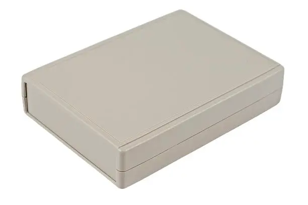 Produktfoto 1 von Hammond Serie RH Tragbares Gehäuse, Kunststoff, 135 mm Eingebautes Batteriefach, 185 mm, H. 40 mm, Hellgrau